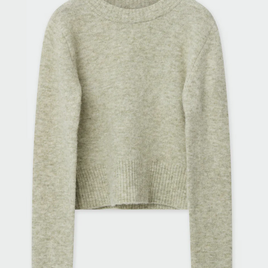 Light sage crew neck long sleeved jumper