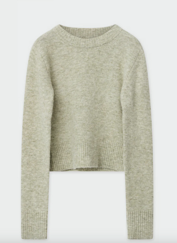 Light sage crew neck long sleeved jumper