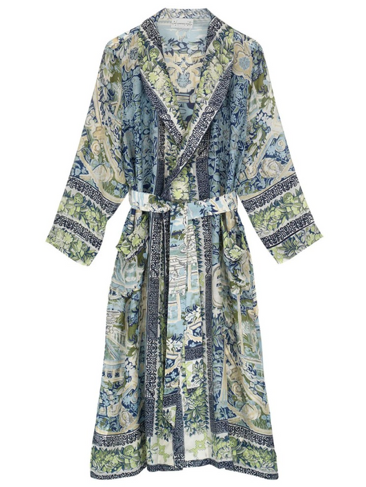 Tapestry print light weight robe