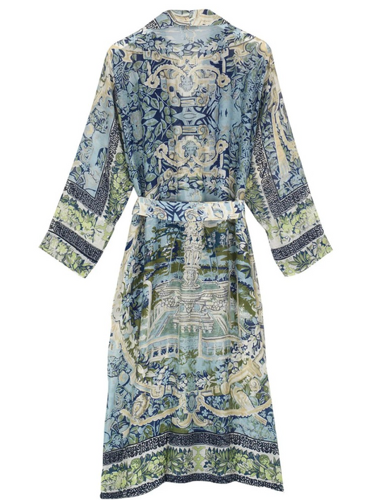 Tapestry print light weight robe