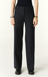 Straight leg navy pinstripe trouser