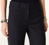 Straight leg navy pinstripe trouser