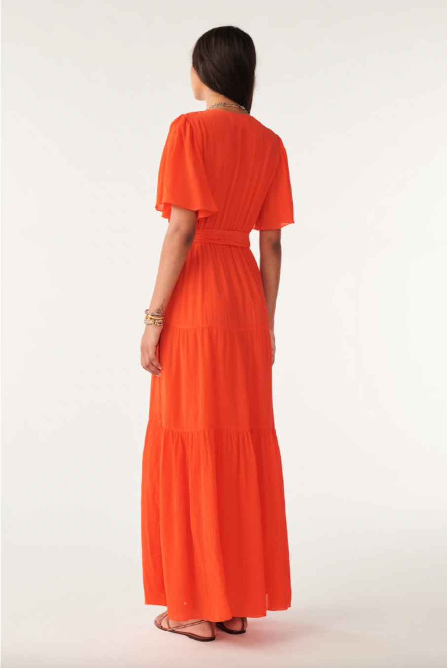 Orange floaty long dress 