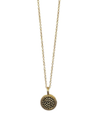 Double sided gold plated pendant necklace