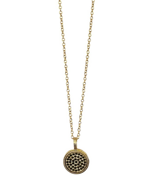 Double sided gold plated pendant necklace