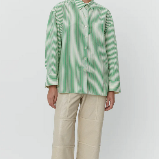 green striped shirt