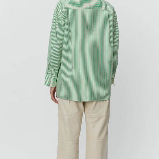 green striped shirt