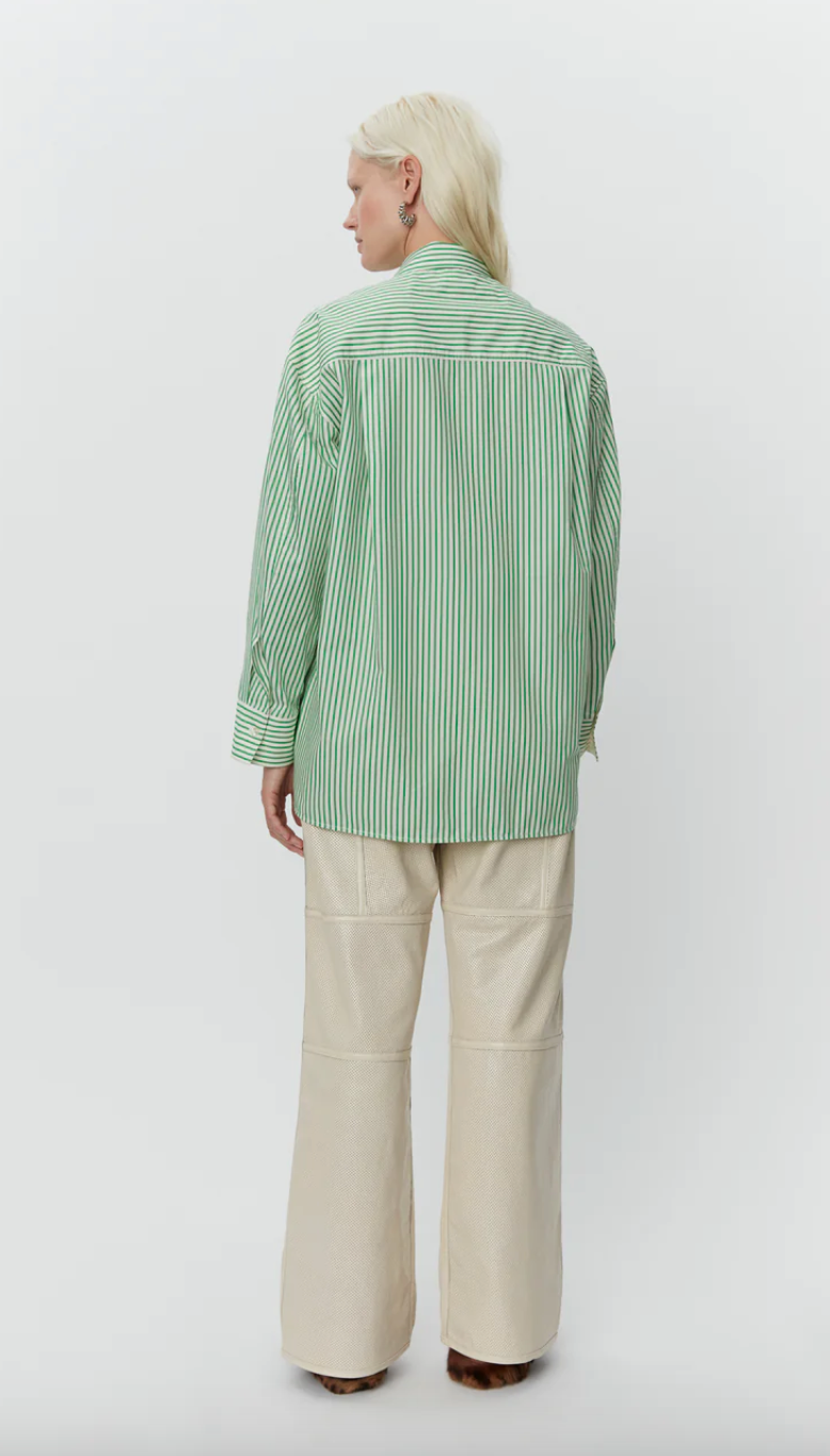 green striped shirt