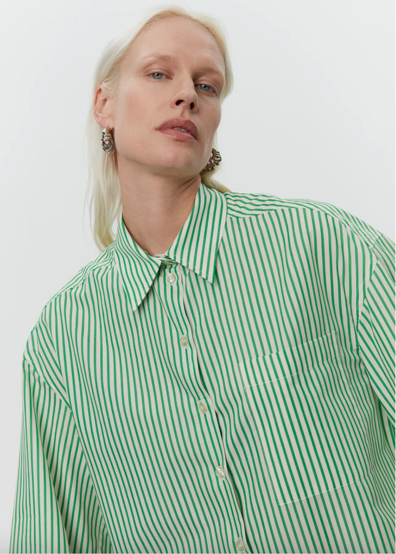 green striped shirt