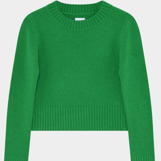 Neat fit bright green 100% wool jumper 