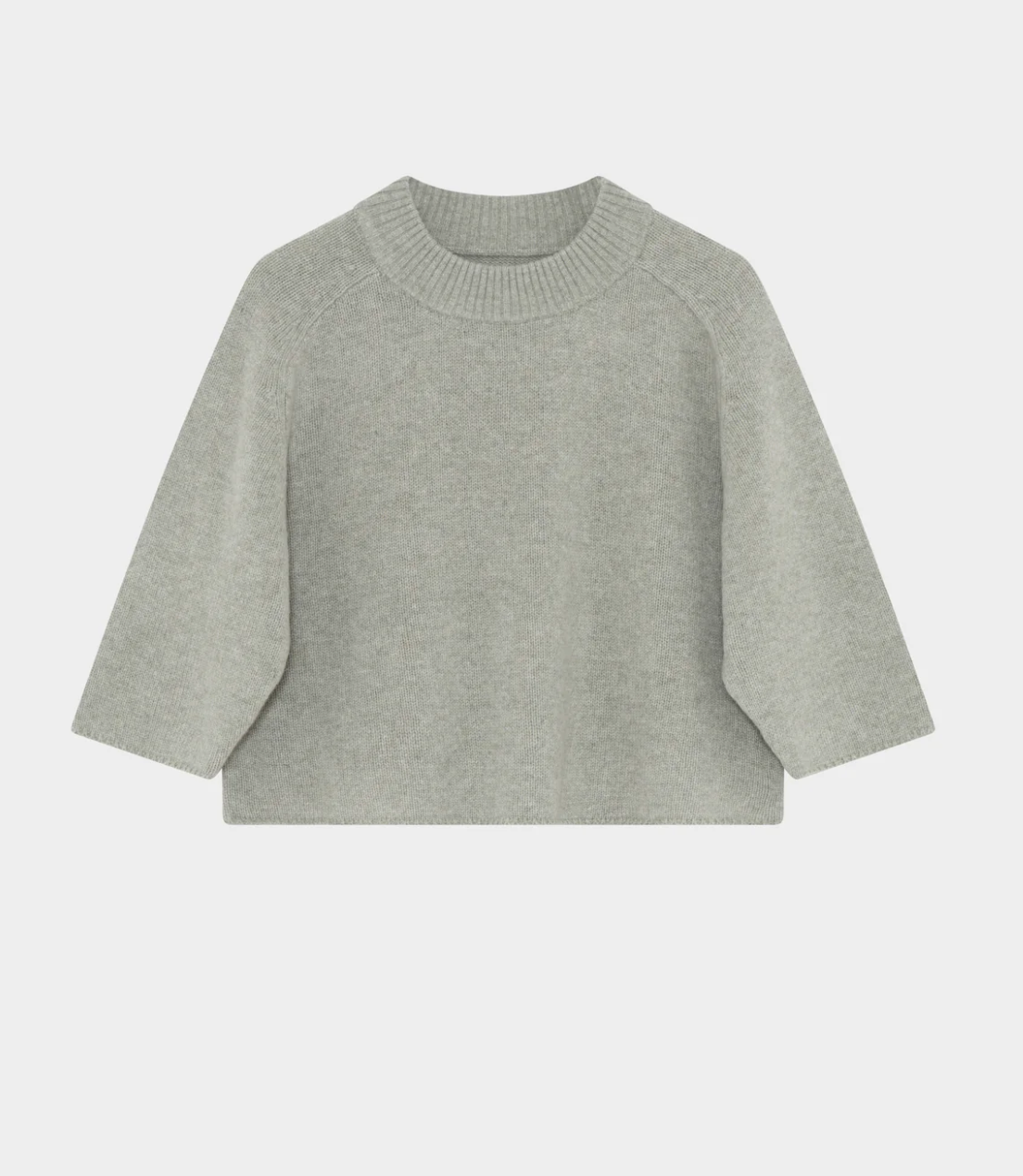 Half length sleeve round neck boxy knit in sage green
