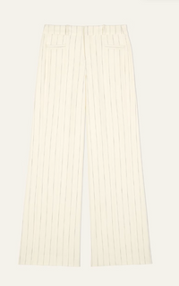 ecru pinstripe tailored trousers