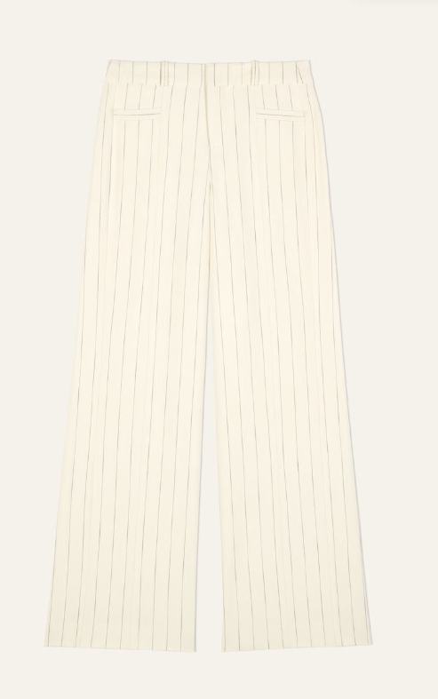 ecru pinstripe tailored trousers