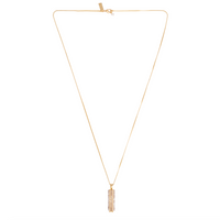 quartz long pendant gold chain necklace with diamante detailing