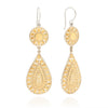 Sterling Silver and gold plated double drop earrings with floral design 