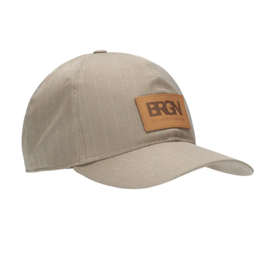 taupe pinstripe waterproof cap