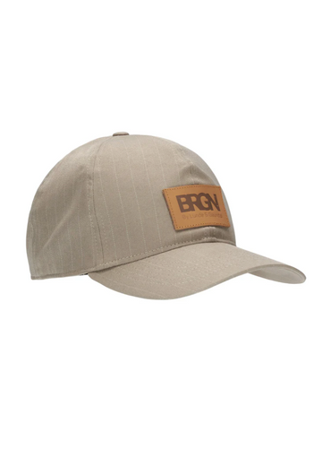 taupe pinstripe waterproof cap