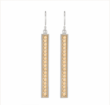 Silver and gold drop earrings with dot work