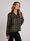 green plaid slouchy button down shirt 