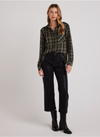 green plaid slouchy button down shirt 