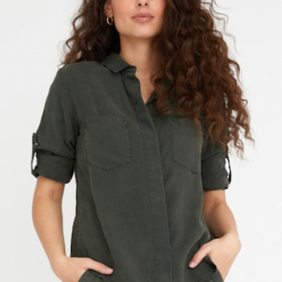 green split back shirt 