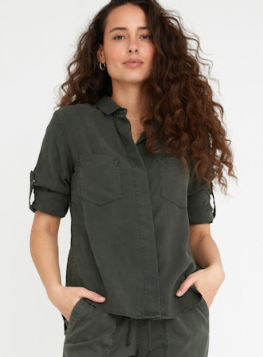 green split back shirt 