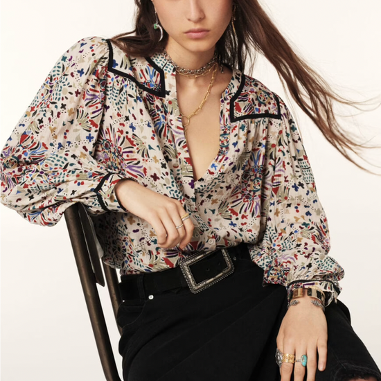 women wearing floral top.