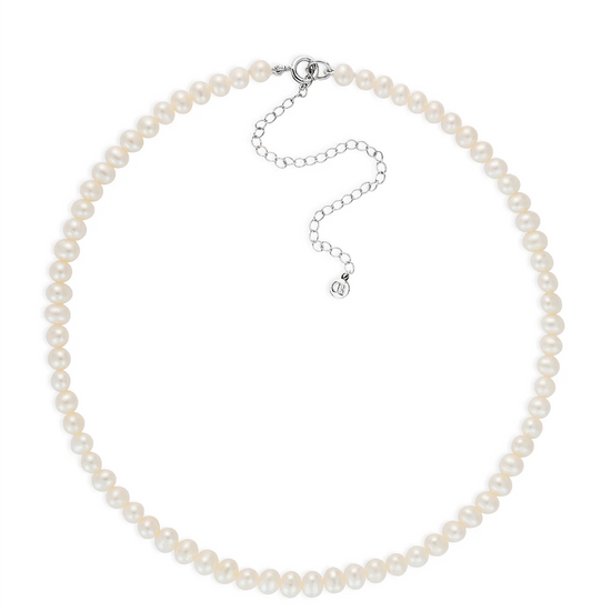 pearl choker with silver lobster clasp