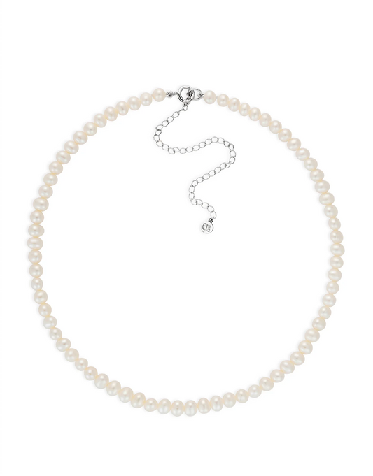 pearl choker with silver lobster clasp