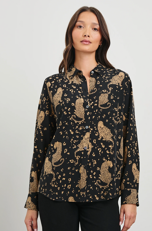 Kate Shirt Noir Leopard