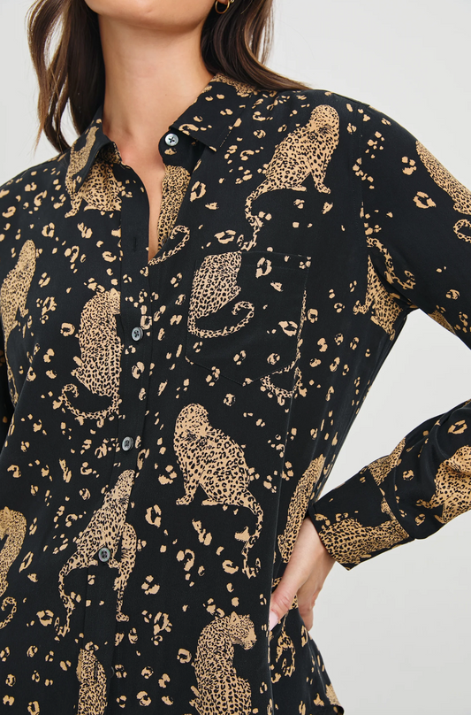 Kate Shirt Noir Leopard