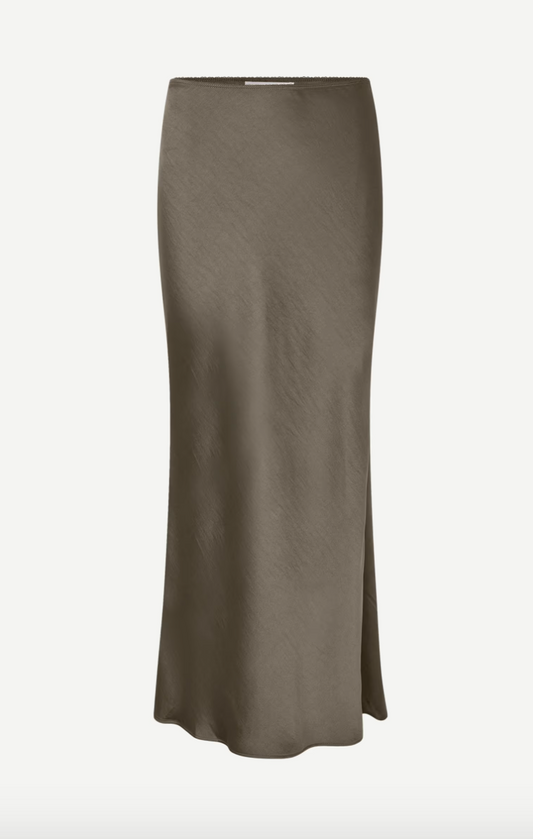 Sage green long line slip skirt