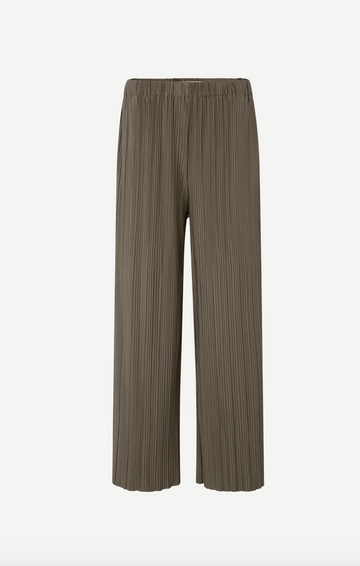 green grey pleated elasticated waist trousers