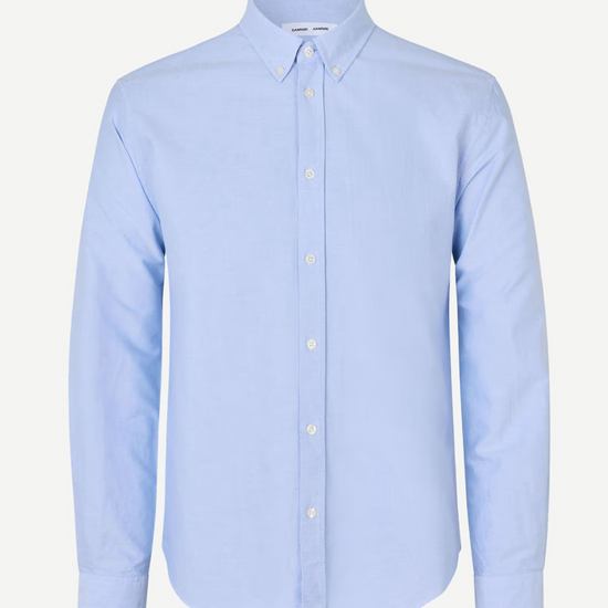 light blue mens shirt with classic collar and button cuff 