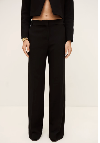 black wide leg formal trousers from ba&sh model shot
