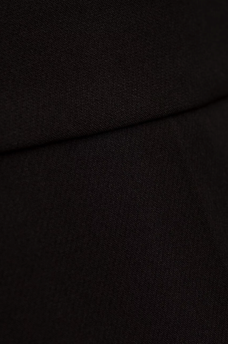 black wide leg formal trousers from ba&sh close up of fabric