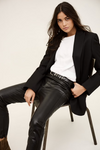 elasticated waist leather straight leg trousers from ba&sh model shot