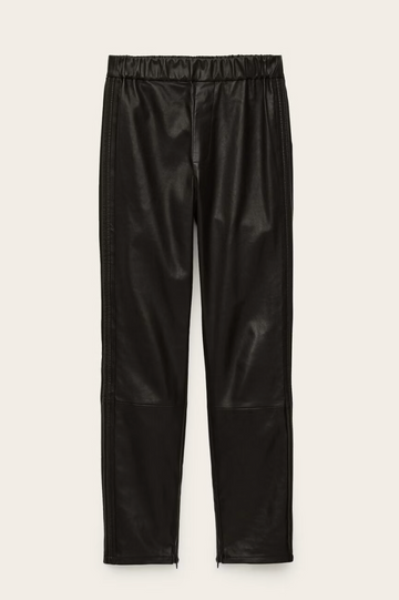 elasticated waist leather straight leg trousers from ba&sh
