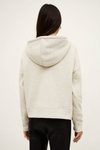 beige hoodie with gold zip sides and drawstring neck from ba&sh rear view