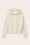 beige hoodie with gold zip sides and drawstring neck from ba&sh
