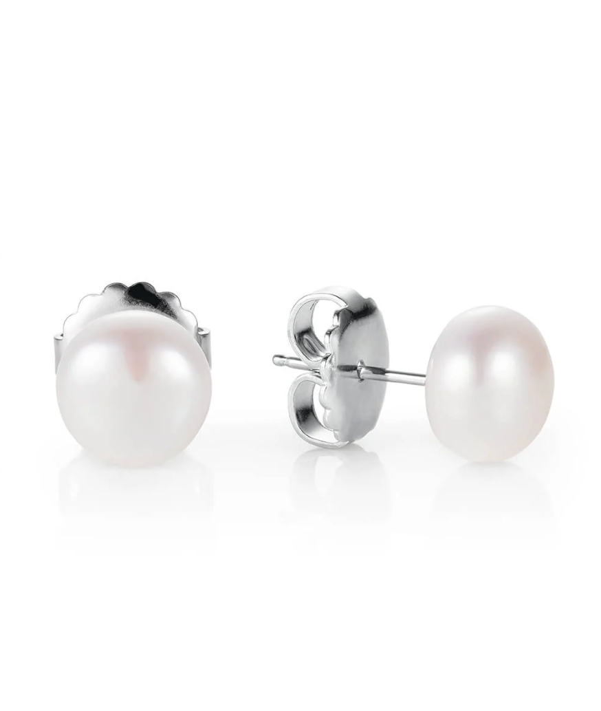 large white pearl studs from claudia bradby