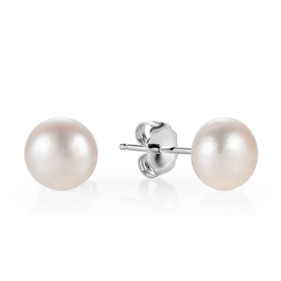 small white pearl earrings from claudia bradby