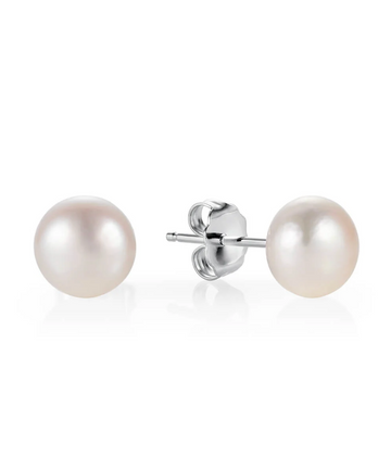 small white pearl earrings from claudia bradby