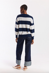 Beach Stripe Cardigan Navy