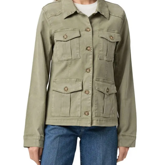 light khaki cotton utility style jacket 