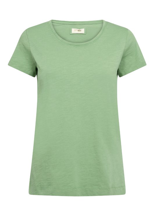 o neck short sleeve green t shirt