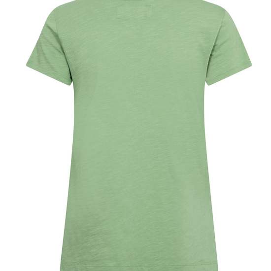 o neck short sleeve green t shirt rear