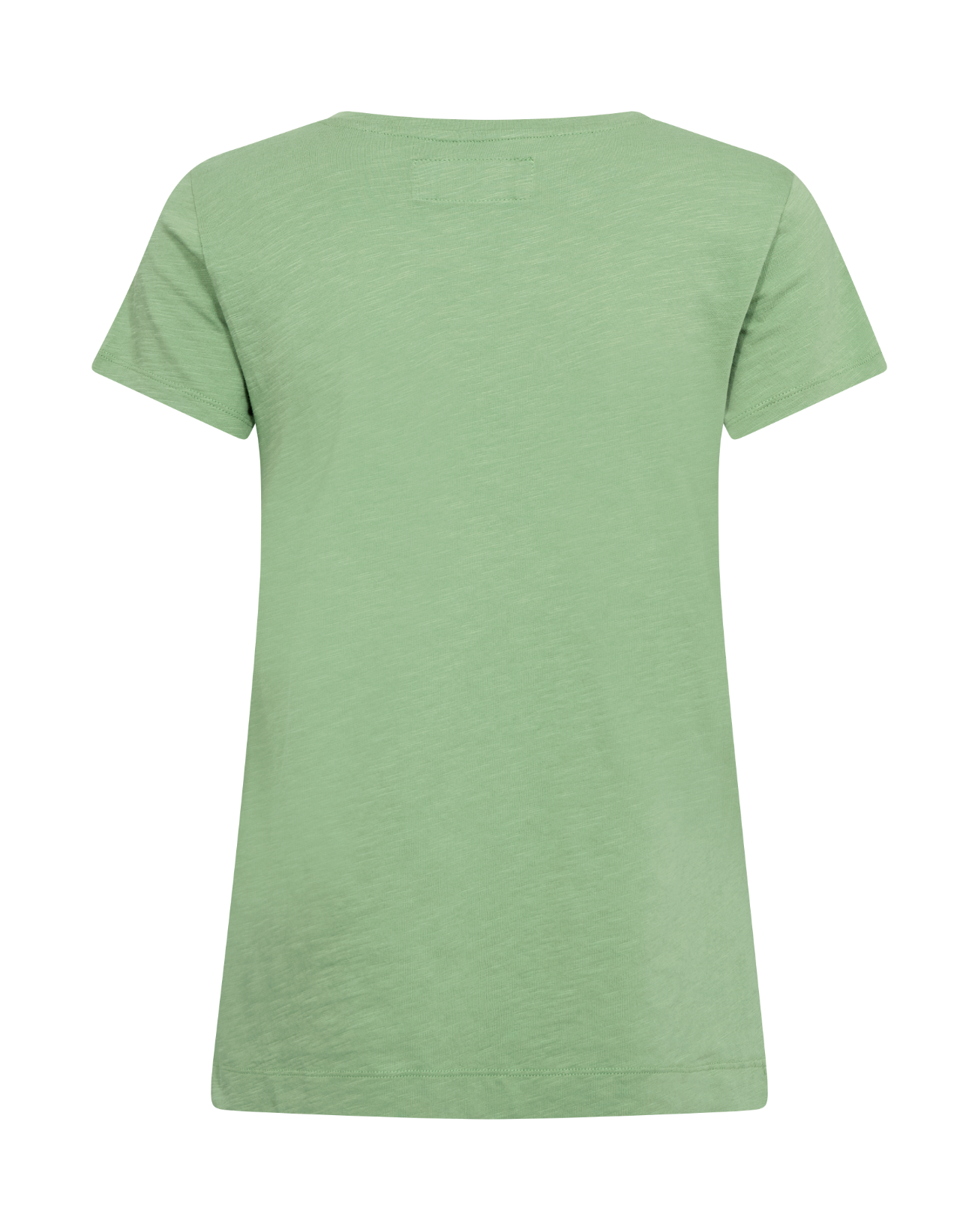 o neck short sleeve green t shirt rear