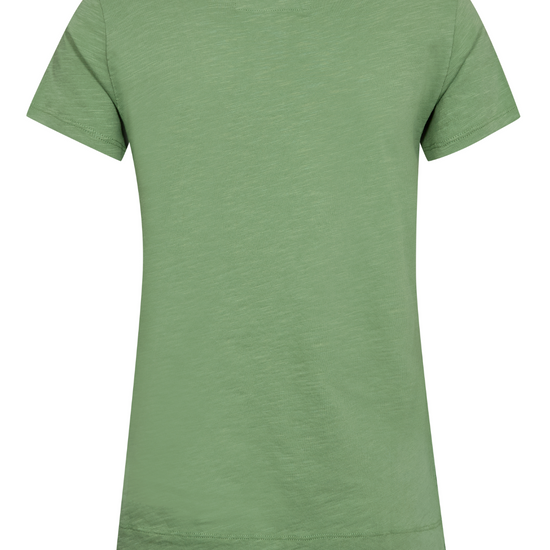 v neck green short sleeve cotton t shirt rear