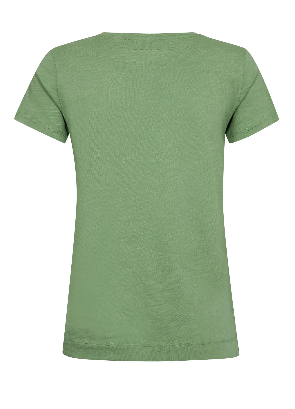 v neck green short sleeve cotton t shirt rear